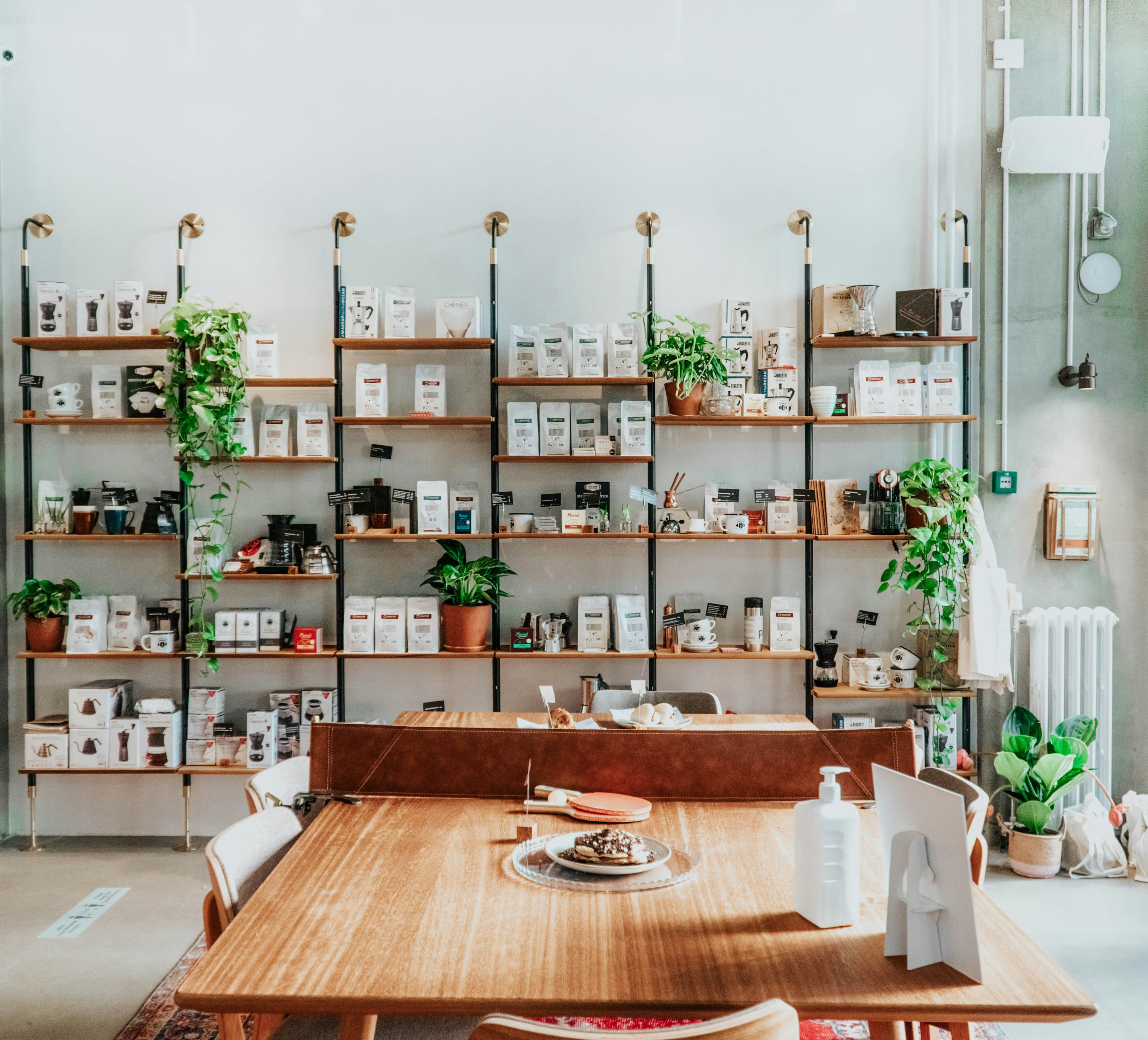 Medical supplies on shelves